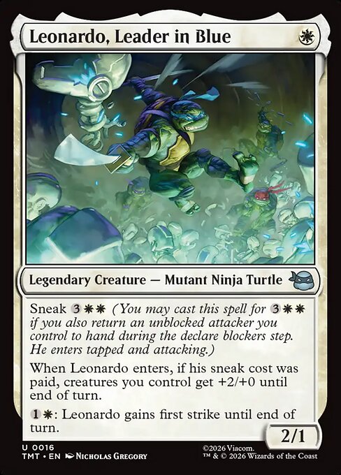 Leonardo, Leader in Blue – Teenage Mutant Ninja Turtles (TMT-16) Magic: The Gathering card | LC-REM-20260804-15631601926476-d6eaae35-d513-43d8-be2d-b97c15e25937 Hoofdafbeelding