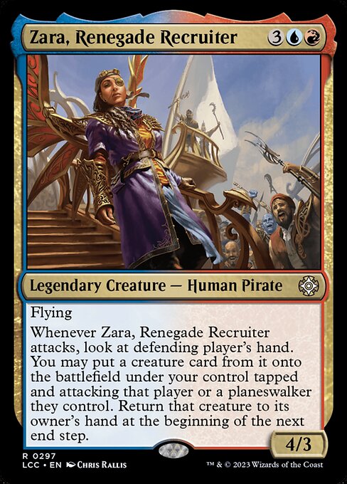 Zara, Renegade Recruiter – The Lost Caverns of Ixalan Commander (LCC-297) Magic: The Gathering card | LC-REM-20260804-15151074574668-d8bd1312-2c3a-4591-943c-c1550b506fa4 Main image