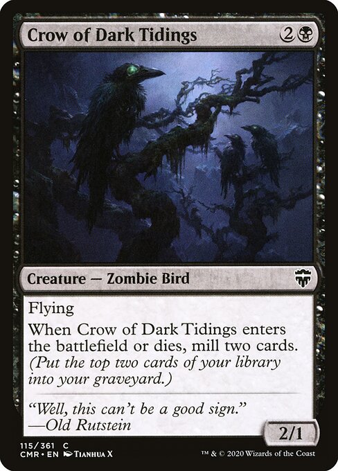 Crow of Dark Tidings – Commander Legends (CMR-115) Magic: The Gathering card