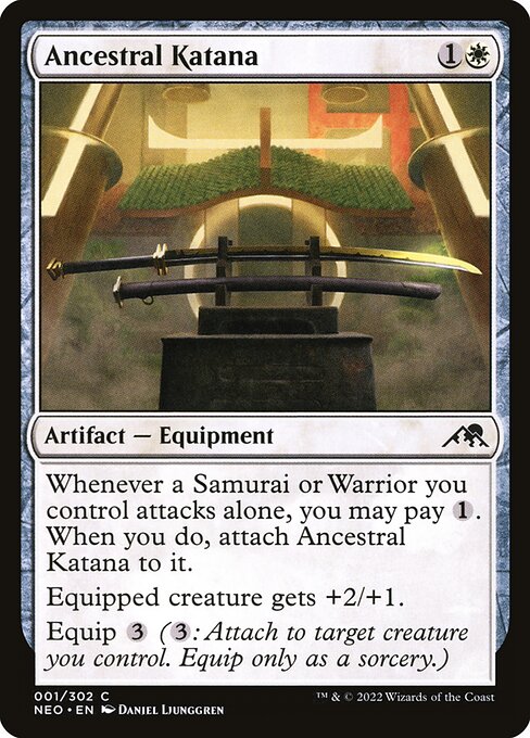 Ancestral Katana – Kamigawa: Neon Dynasty (NEO-1) Magic: The Gathering card | LC-REM-20260804-15610414956876-d9b1ed43-ee6c-43a2-ba94-5bf71c63e070 Image principale du produit