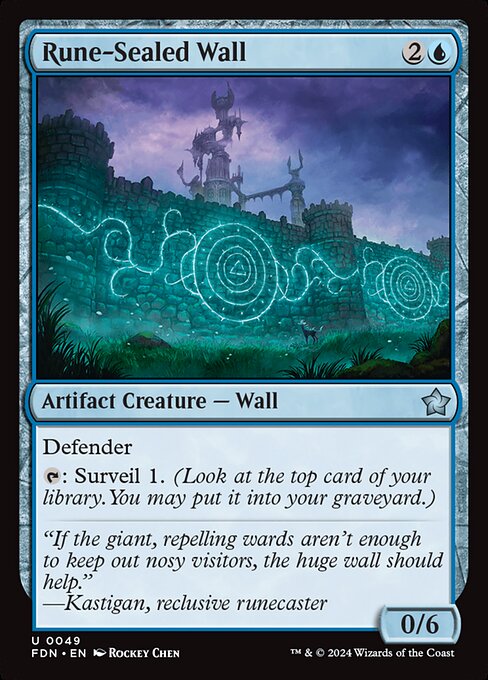 Rune-Sealed Wall – Magic: The Gathering Foundations (FDN-49) Magic: The Gathering card Hoofdafbeelding