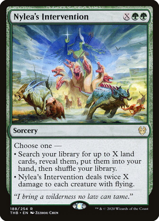 Magic-kaart Nylea's Intervention THB-188 uit Theros Beyond Death (Rare) Imagen principal del producto