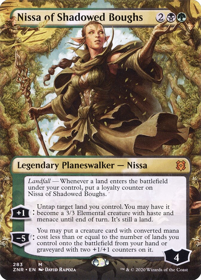 Magic-kaart Nissa of Shadowed Boughs ZNR-283 uit Zendikar Rising (Mythic)