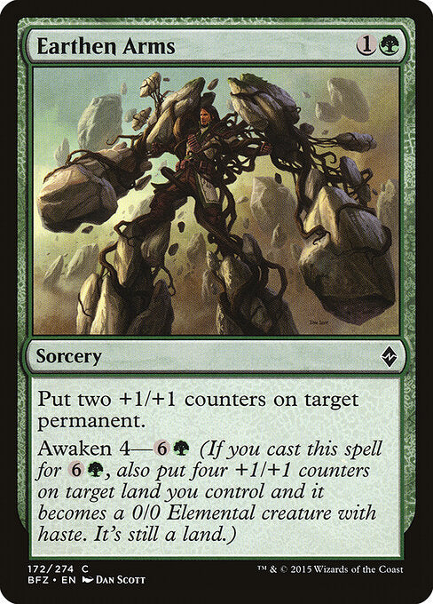 Earthen Arms – Battle for Zendikar (BFZ-172) Magic: The Gathering card