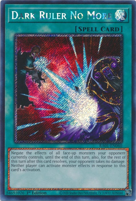 Dark Ruler No More (Platinum Secret Rare) - RA01-EN060 - Platinum Secret Rare - 1st Edition