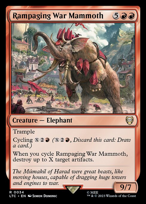 Rampaging War Mammoth – Commander: The Lord of the Rings: Tales of Middle-earth (LTC-34) Magic: The Gathering card Hoofdafbeelding
