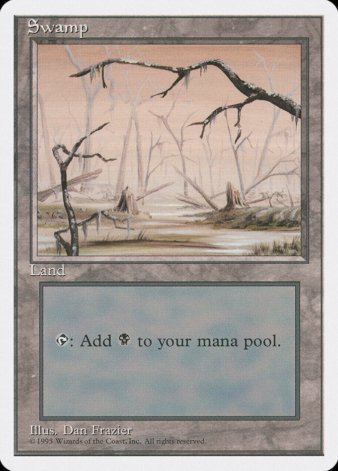 Magic-kaart Swamp 4ED-371 uit Fourth Edition (Land)