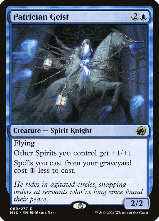 Magic-kaart Patrician Geist MID-69 uit Innistrad: Midnight Hunt (Rare) Hoofdafbeelding