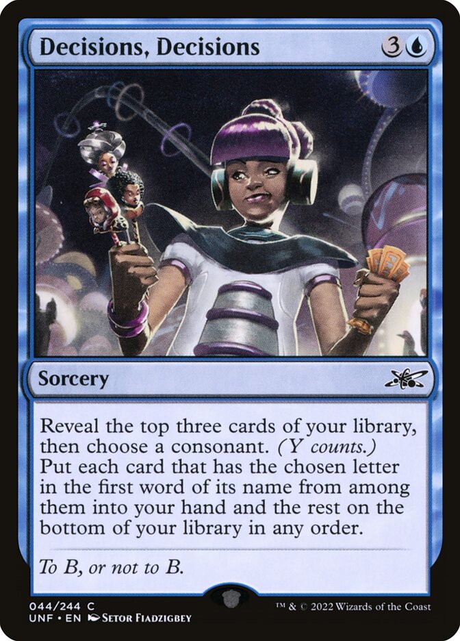 Decisions, Decisions - Unfinity (Common) [UNF-44] Main image
