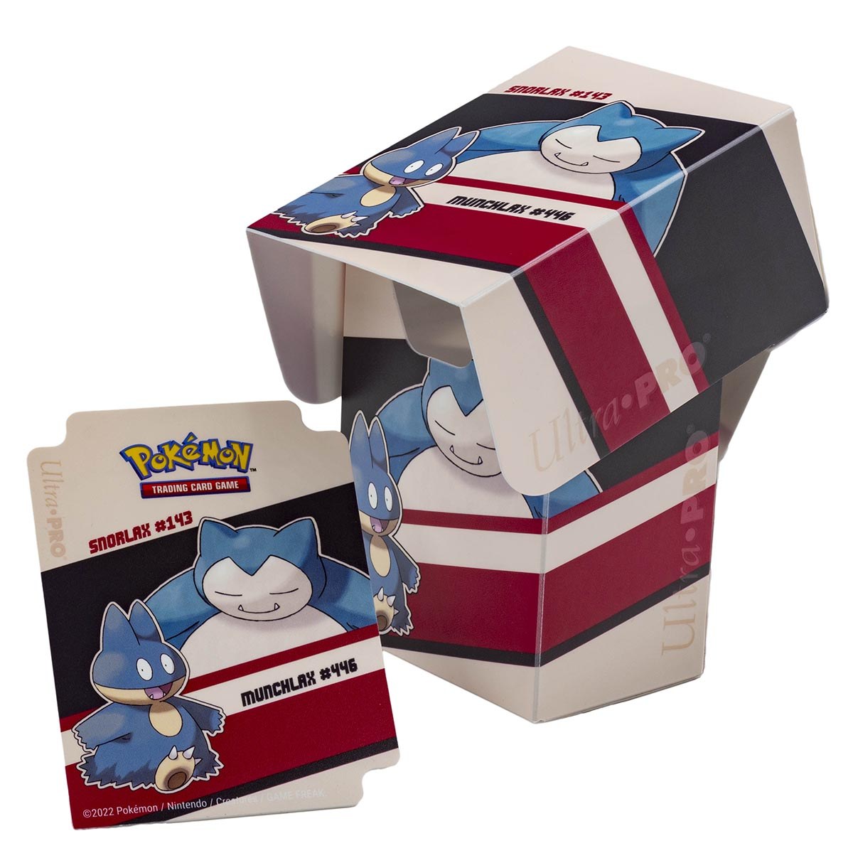Ultra Pro Full View deckbox Snorlax & Munchlax – geopende deckbox met deksel eraf
