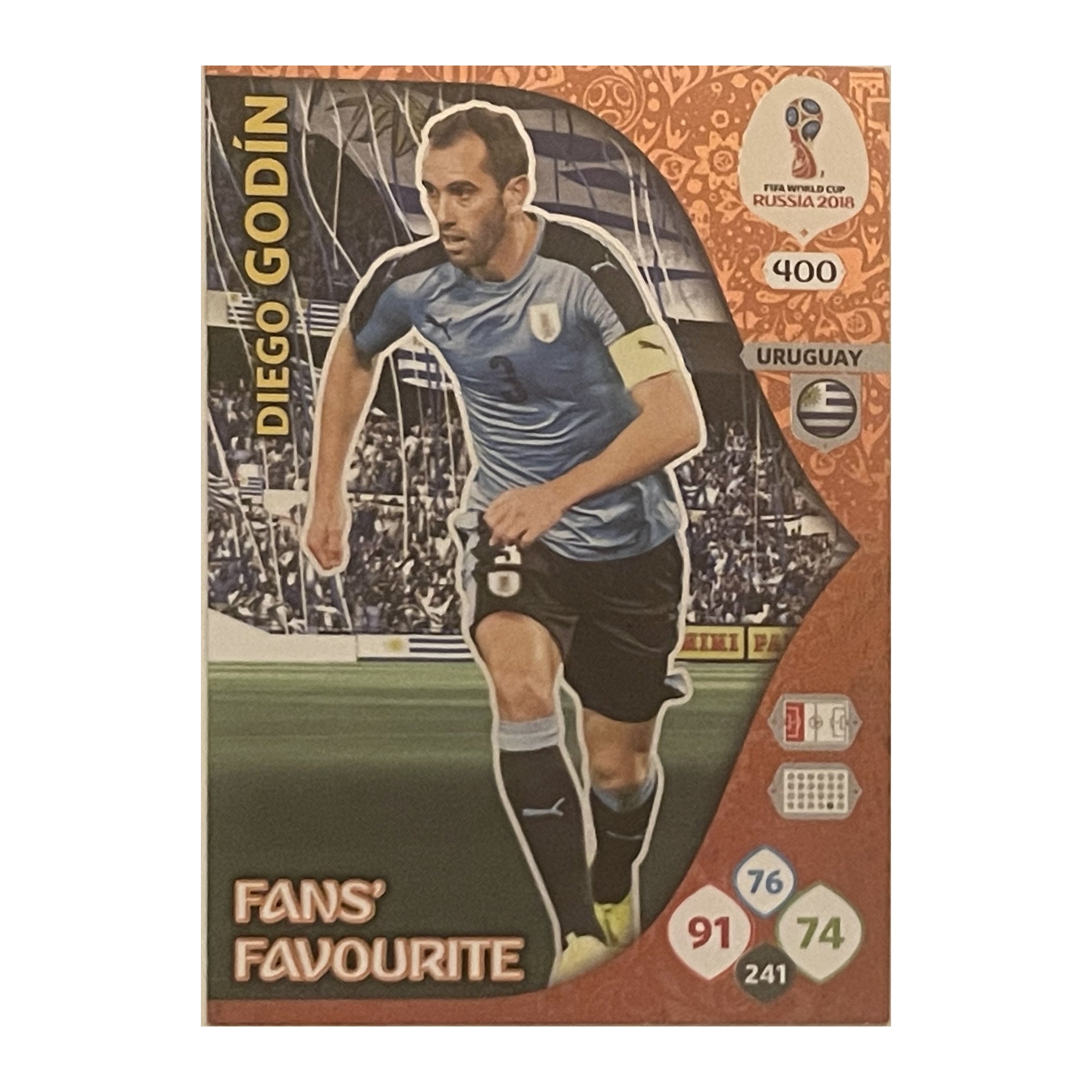Diego Godín - Panini Adrenalyn XL FIFA World Cup Russia 2018 (Fans' Favourite) [400] - voetbalkaart voorkant