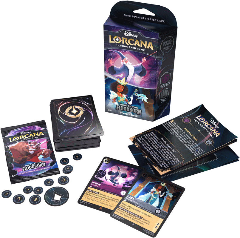 Lorcana Merlin & Tiana starter deck – inhoud met deck, fiches en booster