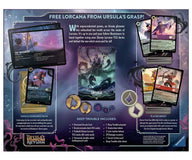 Disney Lorcana Illumineer's Quest Deep Trouble - achterkant van de doos met overzicht van de inhoud