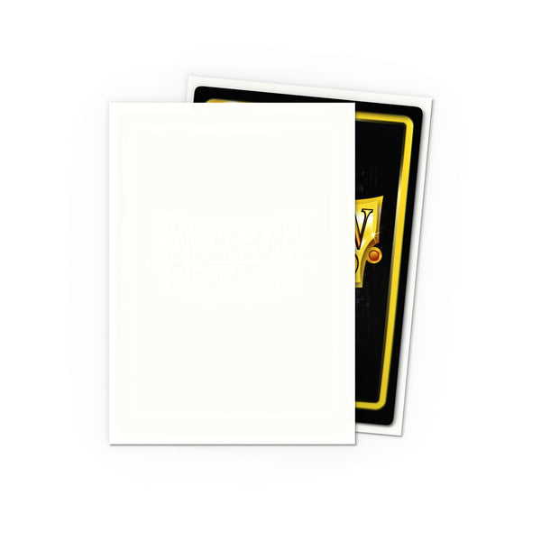 Dragon Shield Matte White sleeve met kaart erin, achterkant van de sleeve