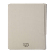 Achterkant van de Dragon Shield Card Codex Zipster Binder in Ashen White met ritssluiting en Dragon Shield-logo