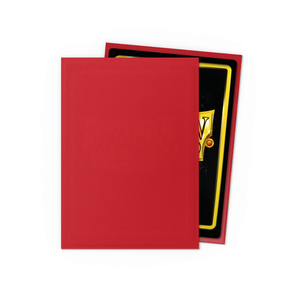 Dragon Shield Matte Crimson sleeve met rode matte achterkant