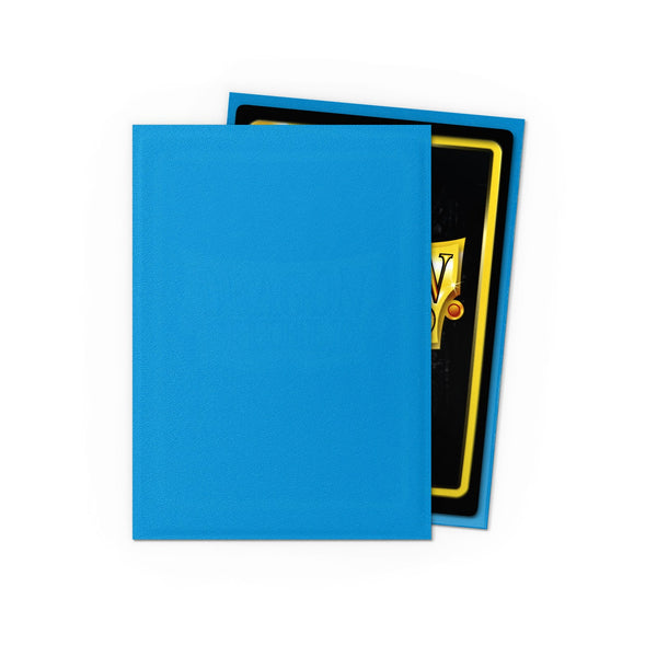 Bustine Dragon Shield Matte Sapphire – bustina con una carta e retro della bustina