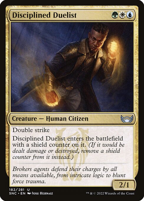Disciplined Duelist – Streets of New Capenna (SNC-182) Magic: The Gathering card