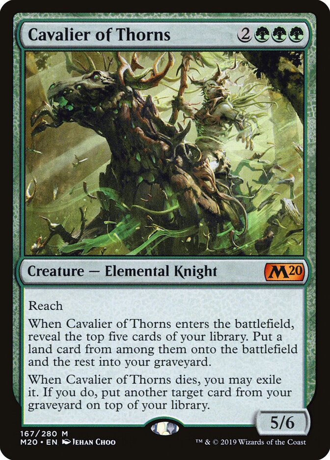 Magic-kaart Cavalier of Thorns M20-167 uit Core Set 2020 (Mythic)