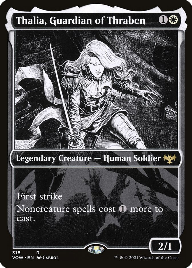 Magic-kaart Thalia, Guardian of Thraben XVOW-318 uit Innistrad: Crimson Vow: Extras (Rare)