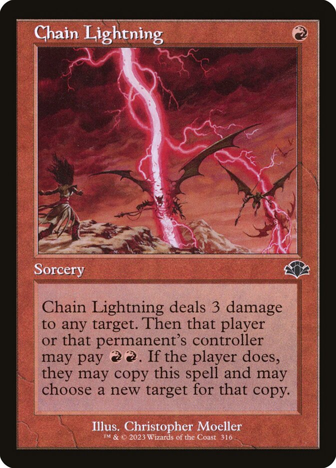Magic-kaart Chain Lightning DMR-316 uit Dominaria Remastered (Common) Hauptbild