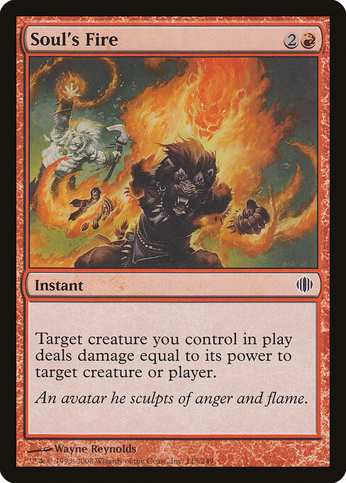 Soul's Fire – Shards of Alara (ALA-115) Magic: The Gathering card Hoofdafbeelding