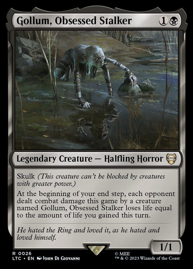 Magic-kaart Gollum, Obsessed Stalker LTC-26 uit Tales of Middle-earth Commander (Rare) Main image