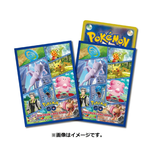 Pokémon GO sleeves – collage met Mewtwo, Pikachu, Gyarados en Professor Willow, 64 stuks