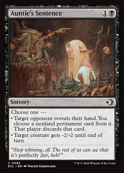 Auntie's Sentence – Lorwyn Eclipsed (ECL-85) Magic: The Gathering card Main image