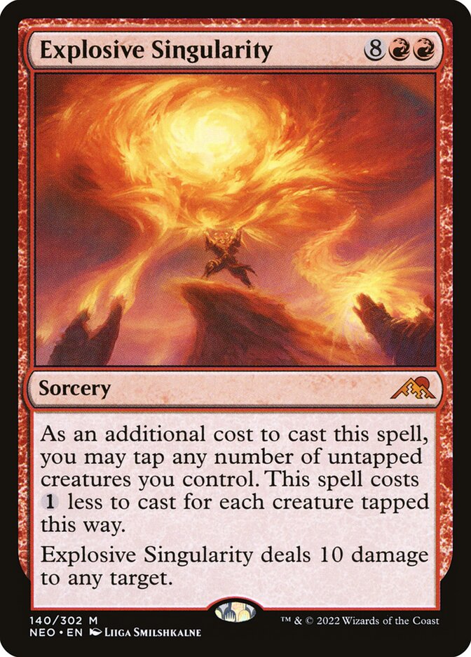 Magic-kaart Explosive Singularity NEO-140 uit Kamigawa: Neon Dynasty (Mythic)