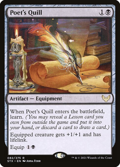 Poet's Quill – Strixhaven: School of Mages (STX-82) Magic: The Gathering card