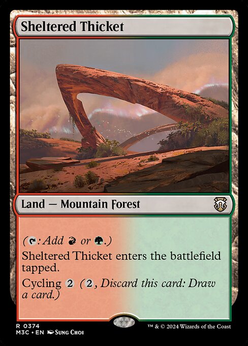 Sheltered Thicket – Commander: Modern Horizons 3 (M3C-374) Magic: The Gathering card Immagine principale del prodotto