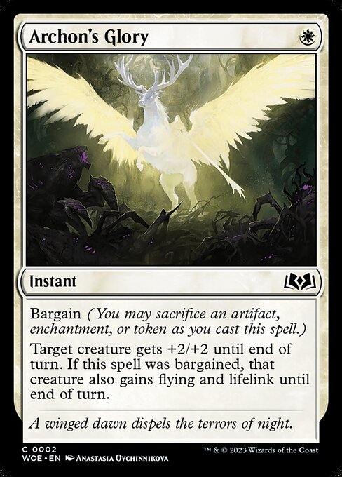Archon's Glory – Wilds of Eldraine (WOE-2) Magic: The Gathering card