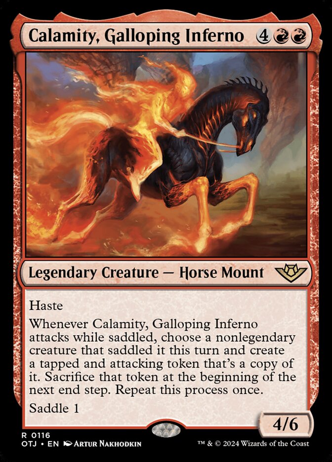 Magic-kaart Calamity, Galloping Inferno OTJ-116 uit Outlaws of Thunder Junction (Rare) Imagen principal del producto