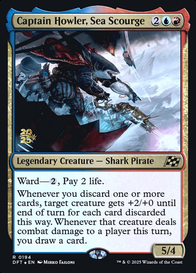 Magic-kaart Captain Howler, Sea Scourge PDFT-194s uit Aetherdrift Promos (Rare)