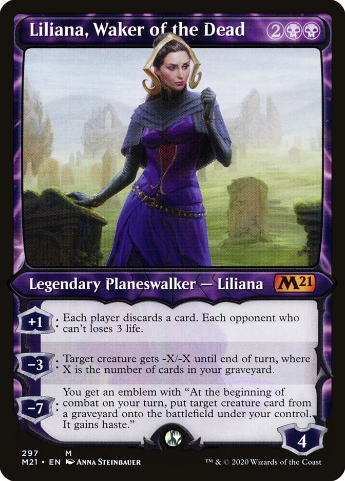 Magic-kaart Liliana, Waker of the Dead M21-297 uit Core Set 2021 (Mythic) Hoofdafbeelding