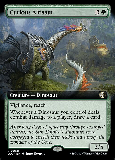Curious Altisaur – The Lost Caverns of Ixalan Commander (LCC-58) Magic: The Gathering card | LC-REM-20260804-15393196310860-e8f7bfbb-ec03-40a2-8f0c-9d80c3a307a6