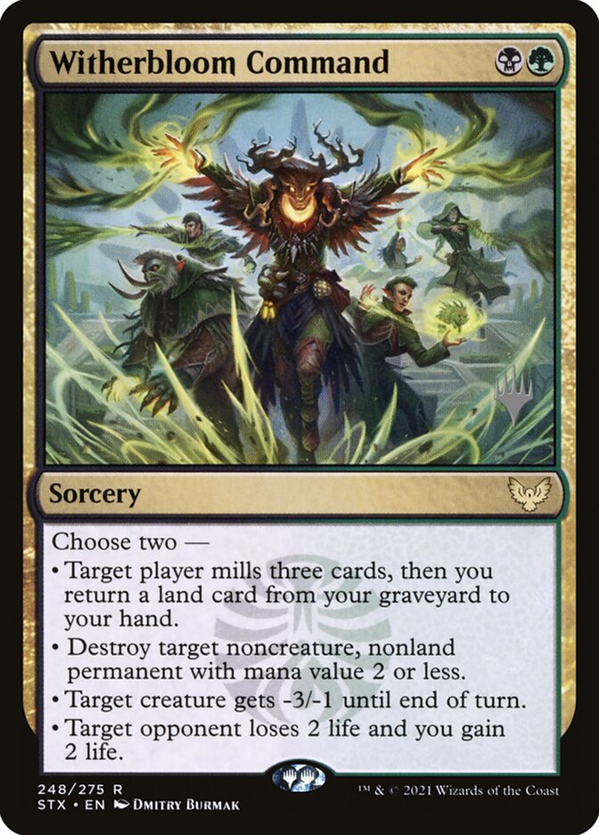 Magic-kaart Witherbloom Command PSTX-248p uit Strixhaven: School of Mages: Promos (Rare) Immagine principale del prodotto