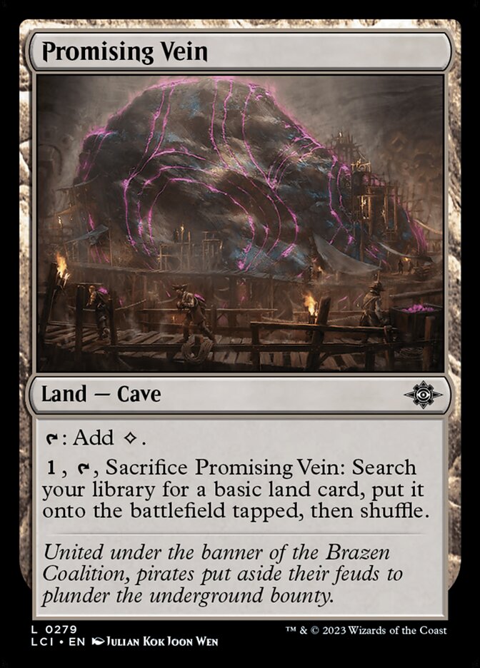 Magic-kaart Promising Vein LCI-279 uit The Lost Caverns of Ixalan (Land)