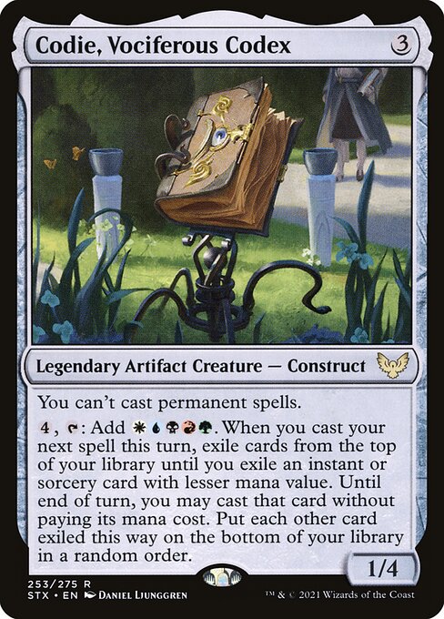 Codie, Vociferous Codex – Strixhaven: School of Mages (STX-253) Magic: The Gathering card Hauptbild