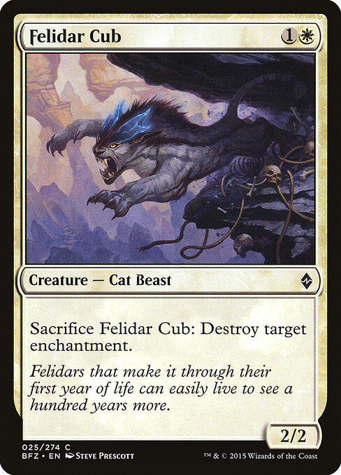 Felidar Cub – Battle for Zendikar (BFZ-25) Magic: The Gathering card