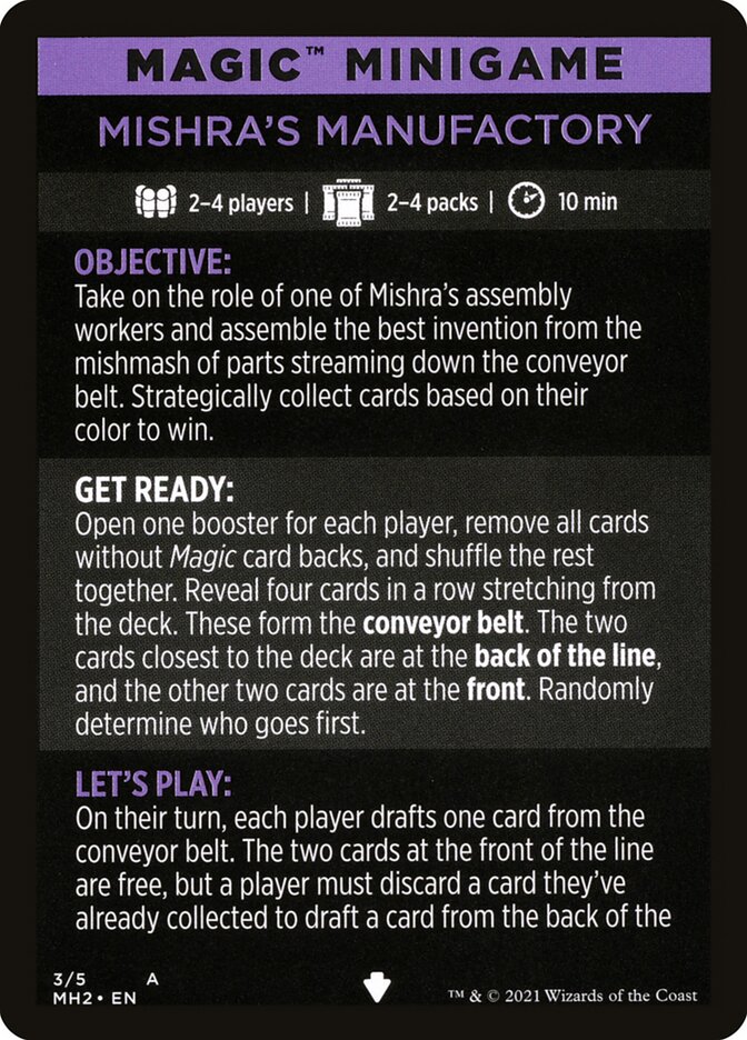 Magic-kaart Magic Minigame: Mishra's Manufactory MMH2-3 uit Modern Horizons 2: Extras (Tip Card)