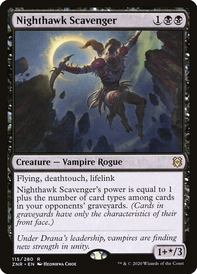 Magic-kaart Nighthawk Scavenger ZNR-115 uit Zendikar Rising (Rare) Main image