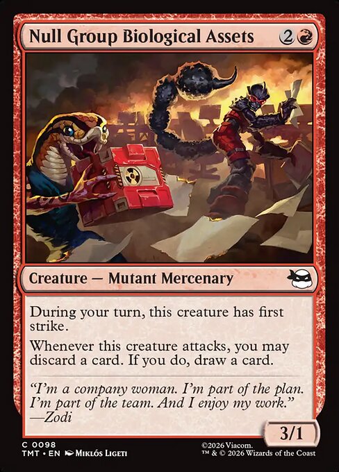 Null Group Biological Assets – Teenage Mutant Ninja Turtles (TMT-98) Magic: The Gathering card