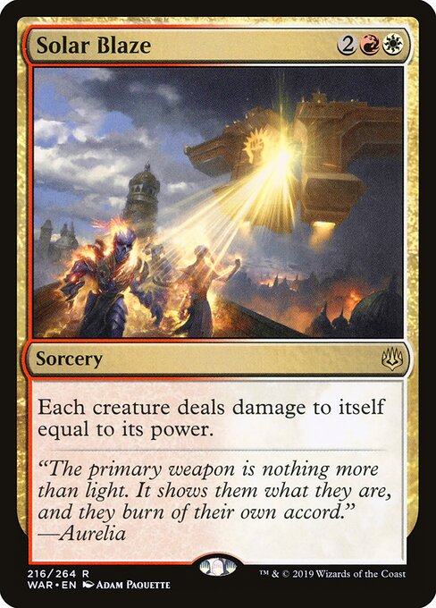 Solar Blaze – War of the Spark (WAR-216) Magic: The Gathering card