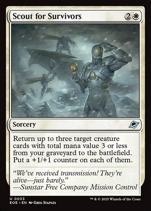 Scout for Survivors – Edge of Eternities (EOE-33) Magic: The Gathering card | LC-REM-20260804-15523472408908-ebf3a6dd-a447-46f9-8b10-091ac8cbaa18