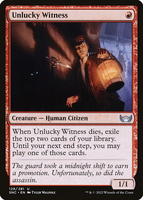 Unlucky Witness – Streets of New Capenna (SNC-128) Magic: The Gathering card | LC-REM-20260804-15383596269900-ec6430c0-67c1-4793-b4be-8f47545c57d6 Hoofdafbeelding
