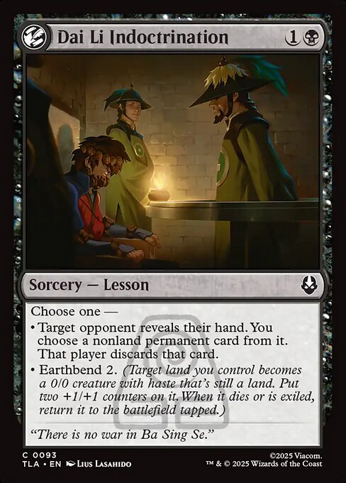 Dai Li Indoctrination – Magic: The Gathering | Avatar: The Last Airbender (TLA-93) Magic: The Gathering card