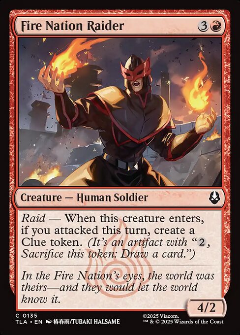 Fire Nation Raider – Magic: The Gathering | Avatar: The Last Airbender (TLA-135) Magic: The Gathering card