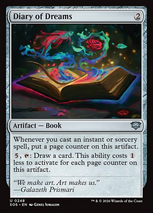 Diary of Dreams – Secrets of Strixhaven (SOS-248) Magic: The Gathering card Imagen principal del producto
